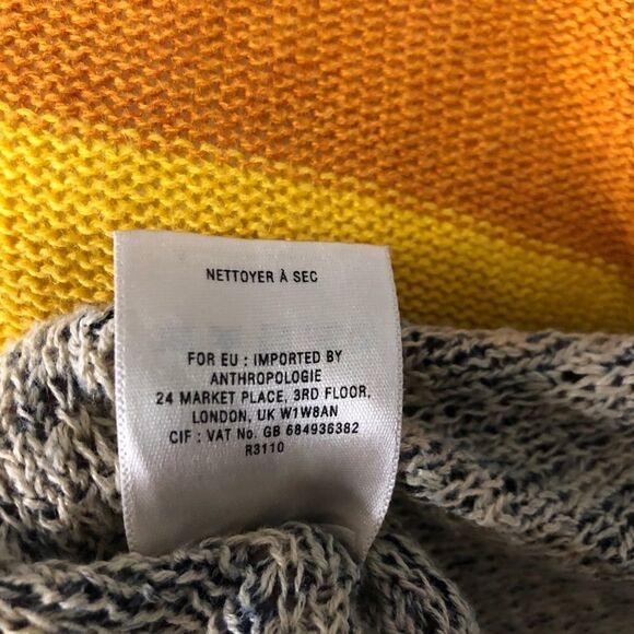 anthropologie Maple Linen Stripes Floral Cardigan - Picture 7 of 9